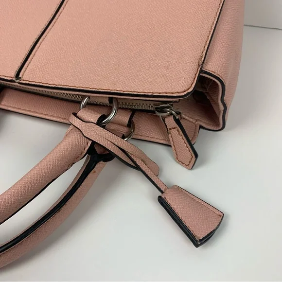 Guess Handbag Y2k Salmon Pink Double Handle Tote Satchel Bag PVC Purse - Picture 14 of 16